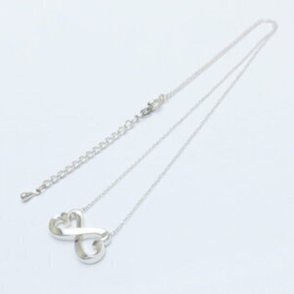 Tiffany Double Loving Heart Necklace Silver Pendant - Picture 2 of 6